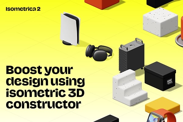 【PNG素材】800个高级等距苹果电子设备居家内饰物品积木3D图标Icons图片素材 Isometrica 2.0