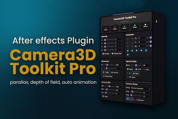 【AE脚本】专业3D摄像机动画制作工具 Camera3D Toolkit Pro v2.2.1 汉化版 +使用教程
