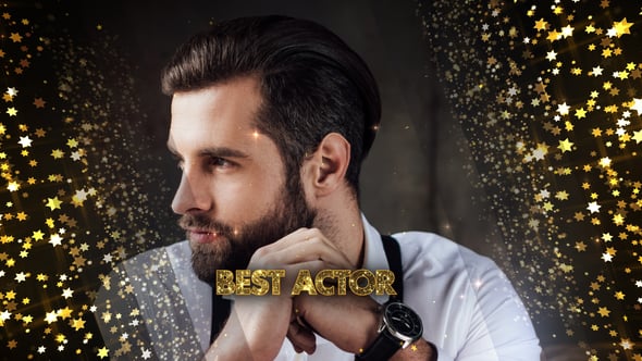 【AE模板】金色钻石闪耀光芒晚会活动派对颁奖典礼开场片头动画 Awards Party Opener