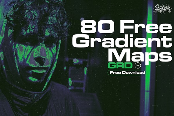 【PS渐变】80款复古抽象超自然逆反色彩PS渐变素材 80 Free Gradient Maps By Illkarah
