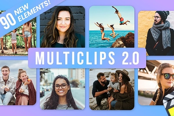 【FCPX插件】181个多屏布局网络会议画中画网格媒体墙视频效果预设 IF Motion – Multiclips 2.0 汉化版