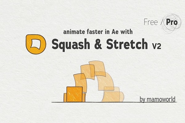 【AE脚本】一键自动挤压拉伸MG卡通动画制作工具含丰富预设及音效 Squash & Stretch Pro 2 v2.0.004 +使用教程