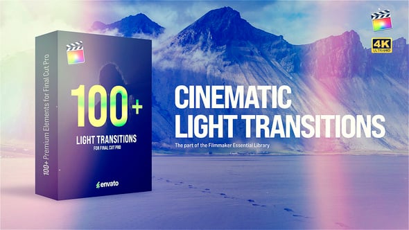【FCPX插件】100+专业电影级梦幻镜头光晕视频转场特效 Cinematic Light Transitions 汉化版