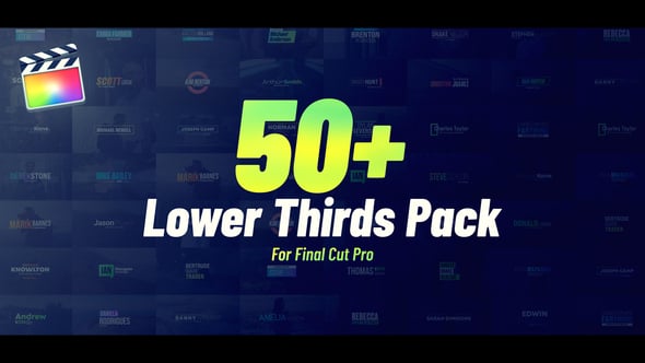 【FCPX插件】50款时尚炫彩动态文字标题字幕条动画 Lower Thirds 汉化版