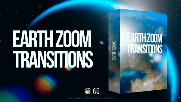【FCPX插件】40个大气震撼太空俯冲地球视频过渡转场预设 Earth Zoom Transitions for Final Cut Pro