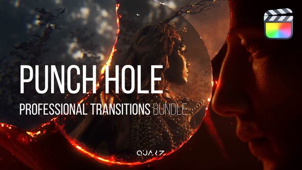 【FCPX插件】40个电影胶片穿孔视频过渡转场预设 Punch Hole Transitions for Final Cut Pro