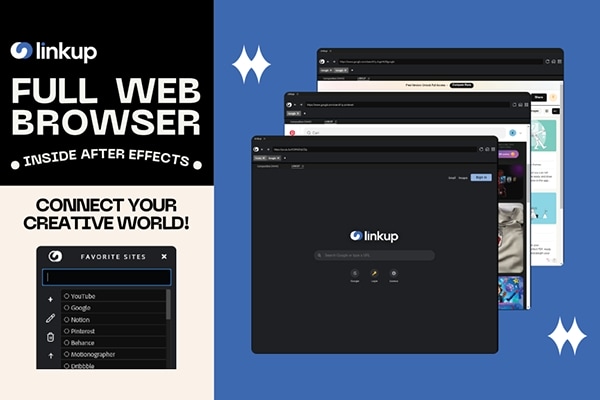 【AE脚本】AE内置网页浏览器信息资料查找工具 Linkup v1.5.0 +使用教程