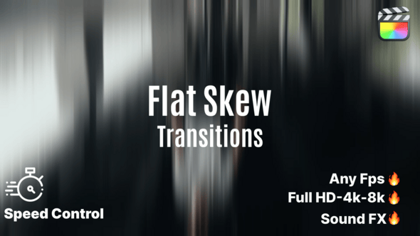 【FCPX插件】40种透视扁平效果视频转场预设 Flat Skew Transition
