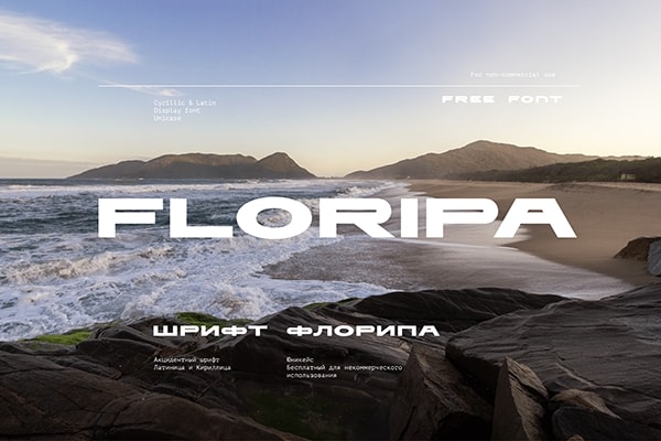 【字体】时尚简洁沉稳浑厚标题海报图文排版设计无衬线英文字体 Floripa Font