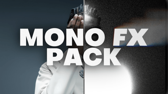 【AE模板/脚本】24种高对比度黑白单色反转片视觉特效预设 Mono FX Pack – High-Contrast Monochrome & Invert FX