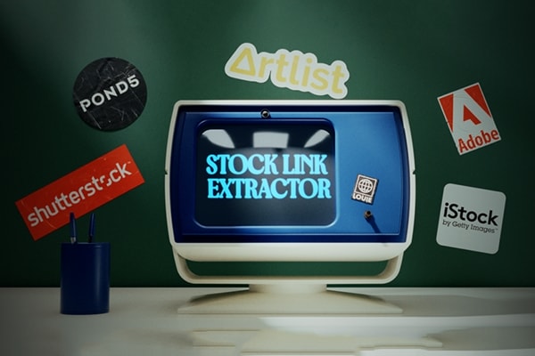 【AE/PR脚本】一键提取导出项目素材媒体链接脚本工具 Stock Link Extractor v1.0