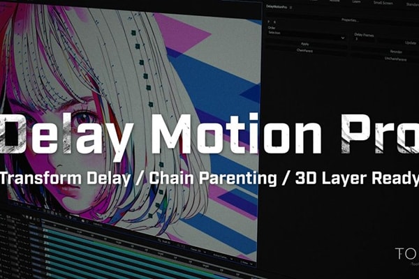 【AE脚本】AE变换延迟跟随动画生成工具 Delay Motion Pro v1.1.2 汉化版