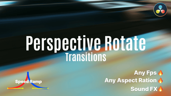 【达芬奇模板】20款动态时尚透视旋转效果视频转场预设 Perspective Rotate Transition