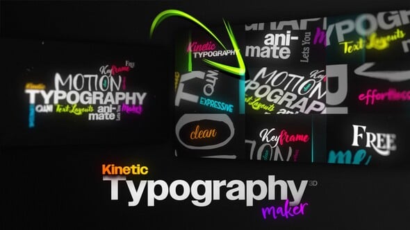 【AE模板】自定义布局程序化3D动态文本制作工具 Kinetic Typography Maker 3D | Procedural Text Animation Engine for Custom Layouts No-Keyframes