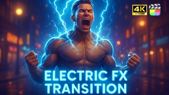 【FCPX插件】11组能量电流闪电雷击特效视频转场预设 Electric FX Transition Pack 汉化版