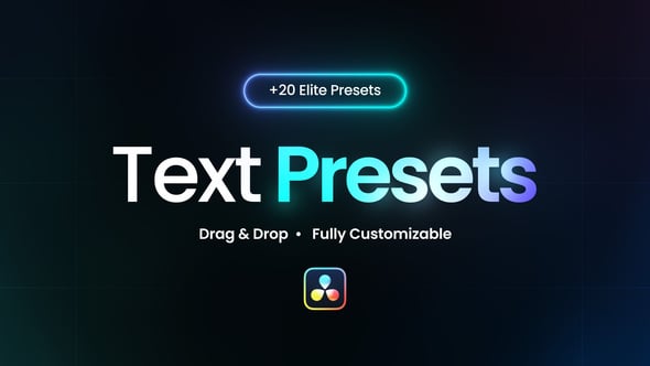 【达芬奇插件】20个简洁时尚文字标题动画预设 Text Elite Presets – for DaVinci Resolve 汉化版