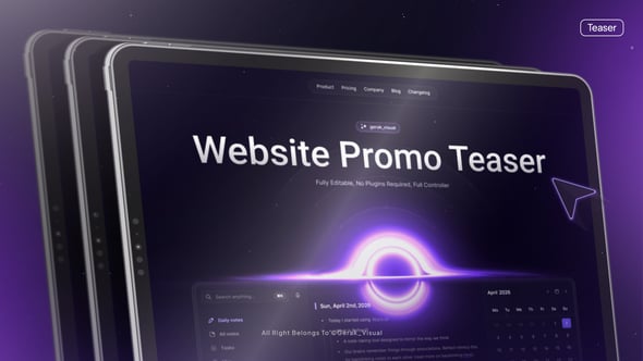 【AE模板】三维透视摄像机运动网站应用宣传介绍展示动画 Website Promo Teaser