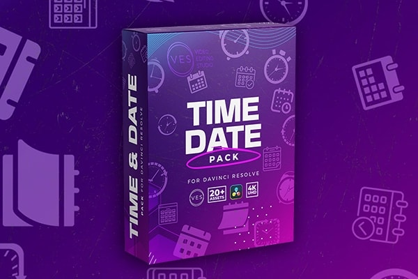 【达芬奇插件】20组独特数字时钟日历日期简洁简洁动画 Time & Date Pack 汉化版